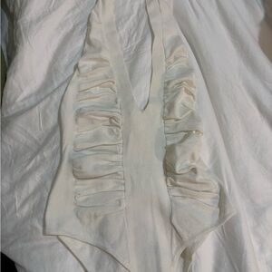 Brand new Victoria Beckham x Mango Ruffled V-Neck Bodysuit